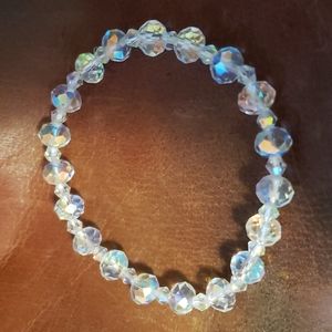 CRYSTAL AUSTRIAN AURORA BOREALE STRETCH LUX BRACELET~ NEW~BOHO SPELL GYPSY